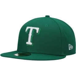 Men's Texas Rangers New Era Kelly Green White Logo 59FIFTY Fitted Hat