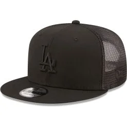 Men's Los Angeles Dodgers New Era Blackout Trucker 9FIFTY Snapback Hat