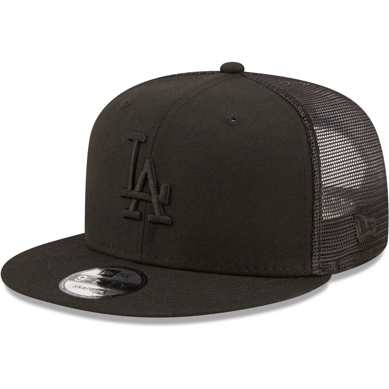 Men's Los Angeles Dodgers New Era Blackout Trucker 9FIFTY Snapback Hat 3 Men's Los Angeles Dodgers New Era Blackout Trucker 9FIFTY Snapback Hat