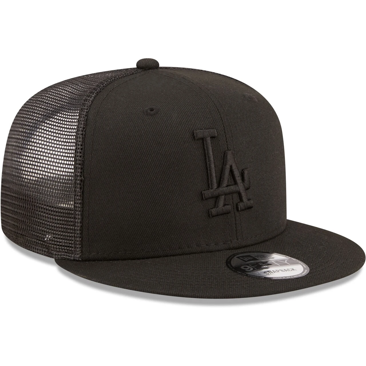 Men's Los Angeles Dodgers New Era Blackout Trucker 9FIFTY Snapback Hat 5 Men's Los Angeles Dodgers New Era Blackout Trucker 9FIFTY Snapback Hat - Image 3