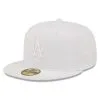 Men's Los Angeles Dodgers New Era White On White 59FIFTY Fitted Hat -San Diego Padres Caps Sales mens new era los angeles dodgers white on white 59fifty fitted hat pi4731000 altimages ff 4731053 34601726c882a99d1fc1alt1 full