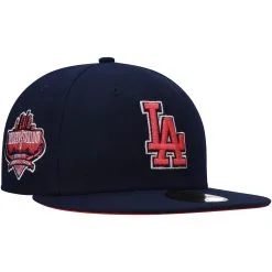 Men's Los Angeles Dodgers New Era Navy 40th Anniversary Lava Undervisor 59FIFTY Fitted Hat