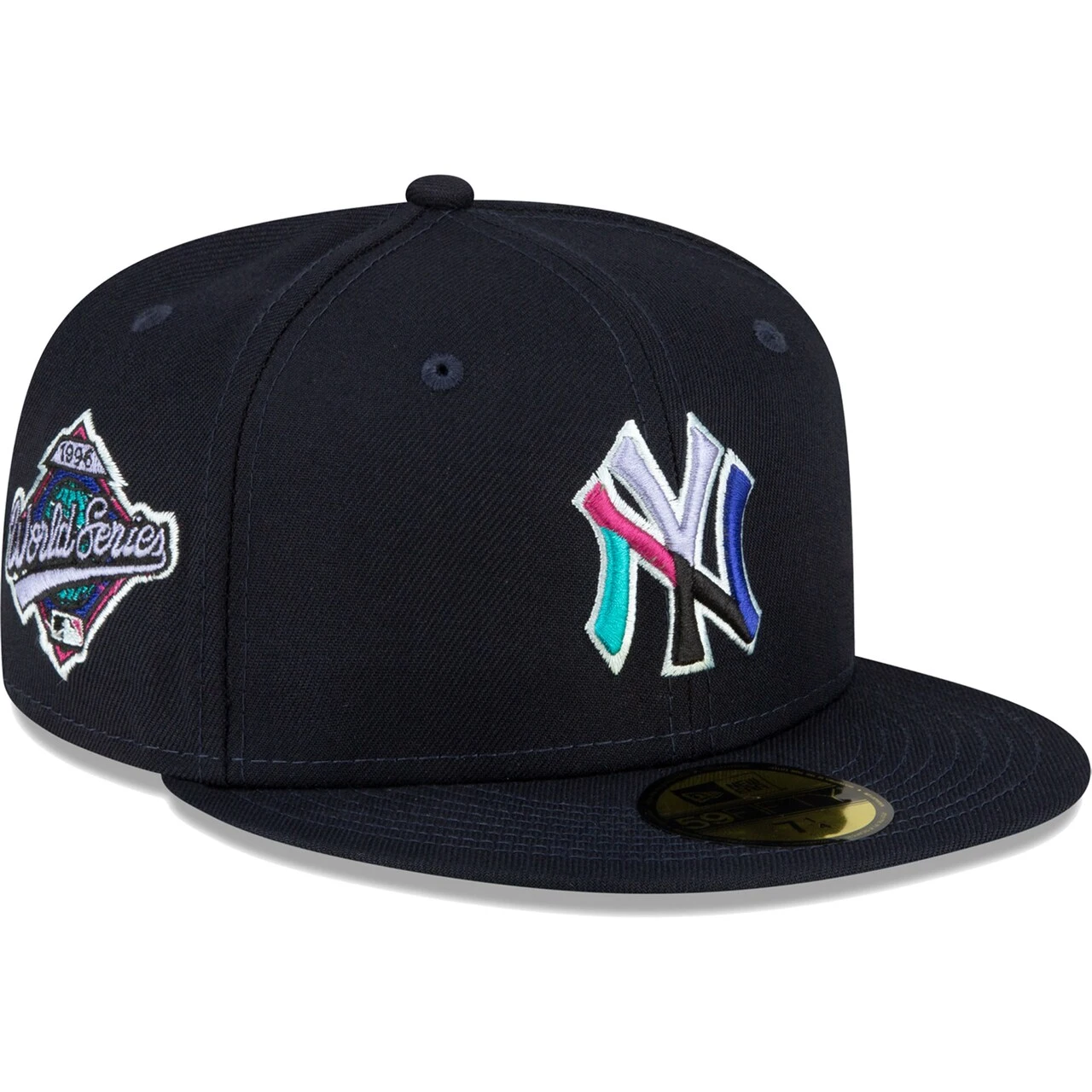 Men's New York Yankees New Era Navy 1996 World Series Polar Lights 59FIFTY Fitted Hat 3 Men's New York Yankees New Era Navy 1996 World Series Polar Lights 59FIFTY Fitted Hat