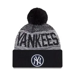 Men's New York Yankees New Era Navy Authentic Collection Sport Cuffed Knit Hat With Pom