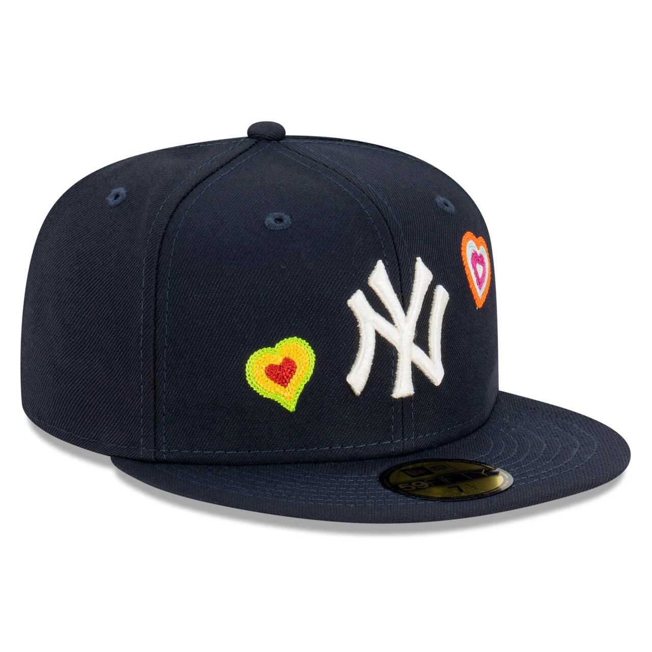 Men's New York Yankees New Era Navy Chain Stitch Heart 59FIFTY Fitted Hat 5 Men's New York Yankees New Era Navy Chain Stitch Heart 59FIFTY Fitted Hat - Image 3