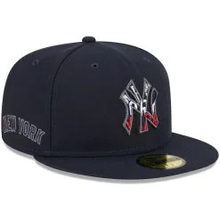Men's New York Yankees New Era Navy Script Fill 59FIFTY Fitted Hat