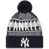 Men's New York Yankees New Era Navy Striped Cuffed Knit Hat With Pom