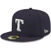 Men's Texas Rangers New Era Navy White Logo 59FIFTY Fitted Hat