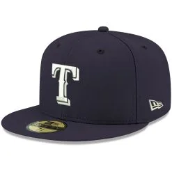 Men's Texas Rangers New Era Navy White Logo 59FIFTY Fitted Hat