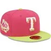 Men's Texas Rangers New Era Pink 40th Anniversary Beetroot Cyber 59FIFTY Fitted Hat