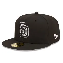 Men's San Diego Padres New Era Black On Black Dub 59FIFTY Fitted Hat