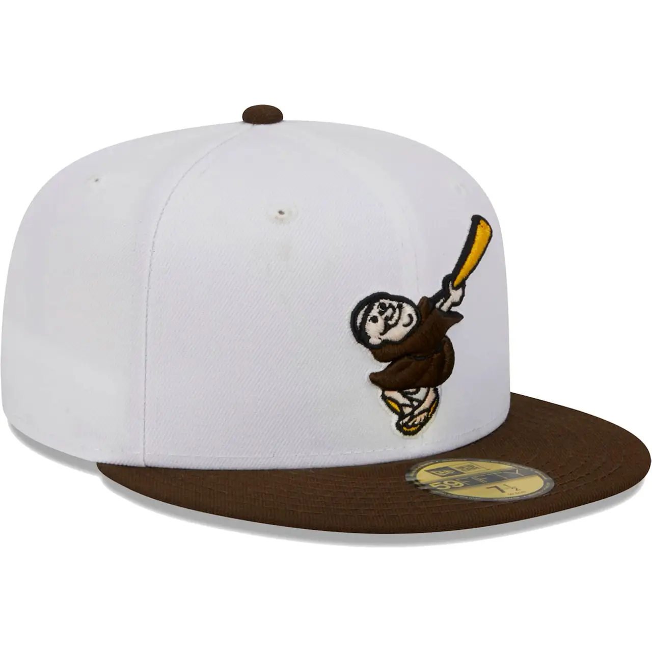 Men's San Diego Padres New Era White Optic 59FIFTY Fitted Hat 5 Men's San Diego Padres New Era White Optic 59FIFTY Fitted Hat - Image 3