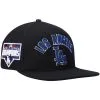 Men's Los Angeles Dodgers Pro Standard Black Stacked Logo Snapback Hat