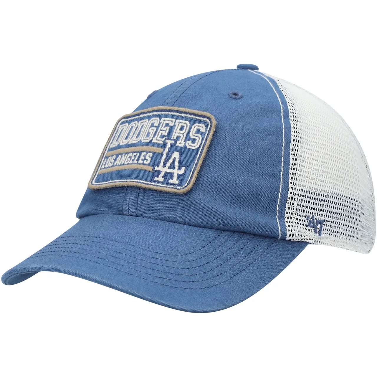 Men's Los Angeles Dodgers '47 Royal/Natural Off Ramp Clean Up Trucker Adjustable Hat 3 Men's Los Angeles Dodgers '47 Royal/Natural Off Ramp Clean Up Trucker Adjustable Hat