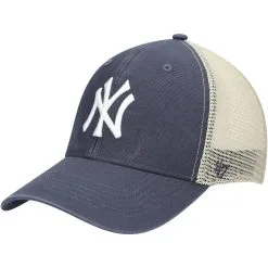 Men's New York Yankees '47 Navy/Natural Flagship Washed MVP Trucker Snapback Hat