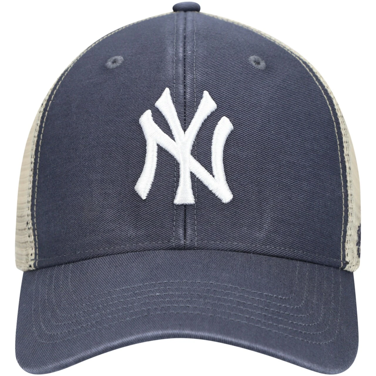 Men's New York Yankees '47 Navy/Natural Flagship Washed MVP Trucker Snapback Hat 4 Men's New York Yankees '47 Navy/Natural Flagship Washed MVP Trucker Snapback Hat - Image 2