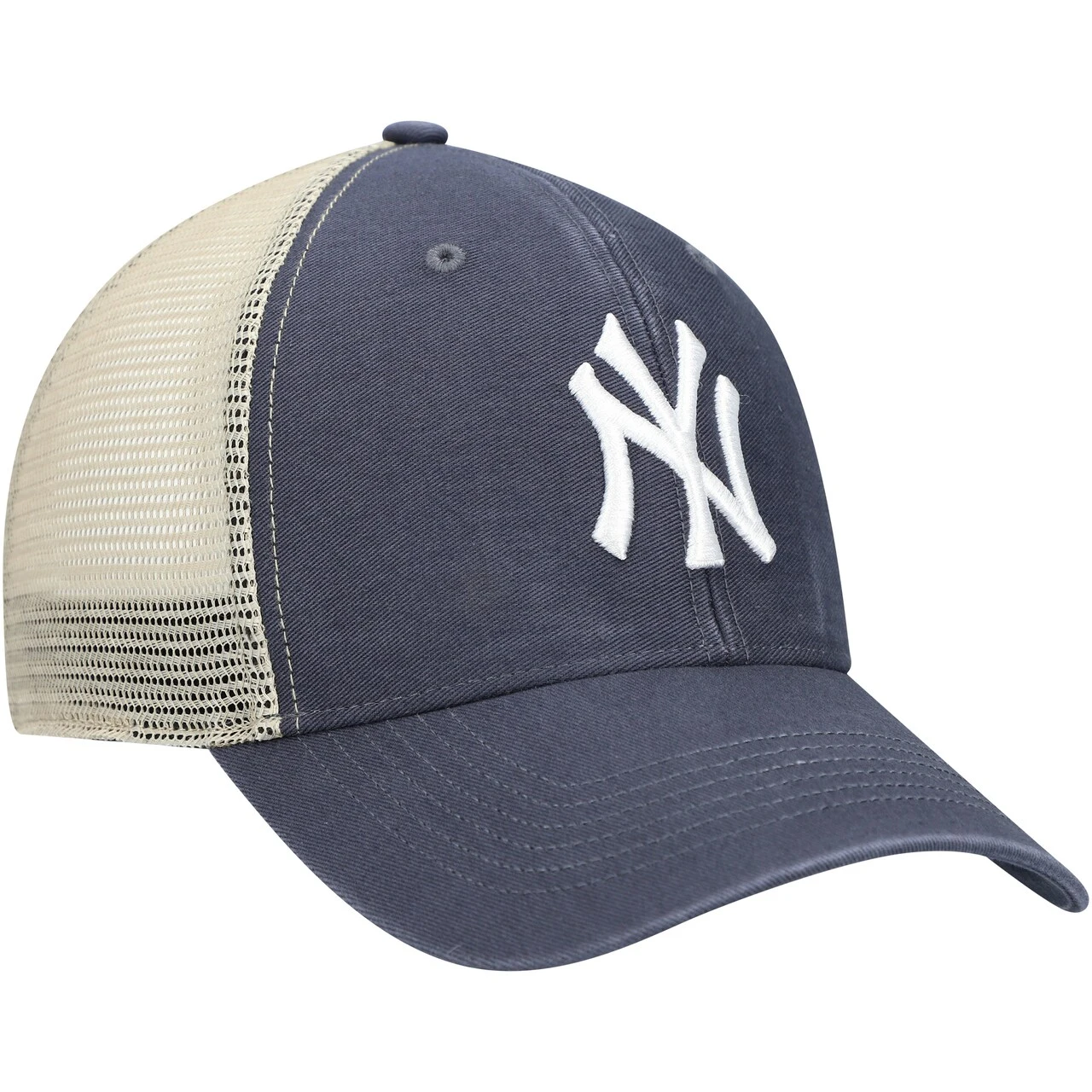 Men's New York Yankees '47 Navy/Natural Flagship Washed MVP Trucker Snapback Hat 5 Men's New York Yankees '47 Navy/Natural Flagship Washed MVP Trucker Snapback Hat - Image 3