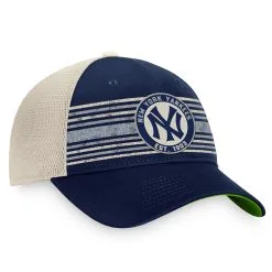 Men's New York Yankees Fanatics Branded Navy/Natural True Classic Retro Striped Trucker Snapback Hat -San Diego Padres Caps Sales natural new york yankees true classic retro striped trucker snapback hat pi4499000 altimages ff 4499036 72ee6af1af4c1cebf6daalt3 full