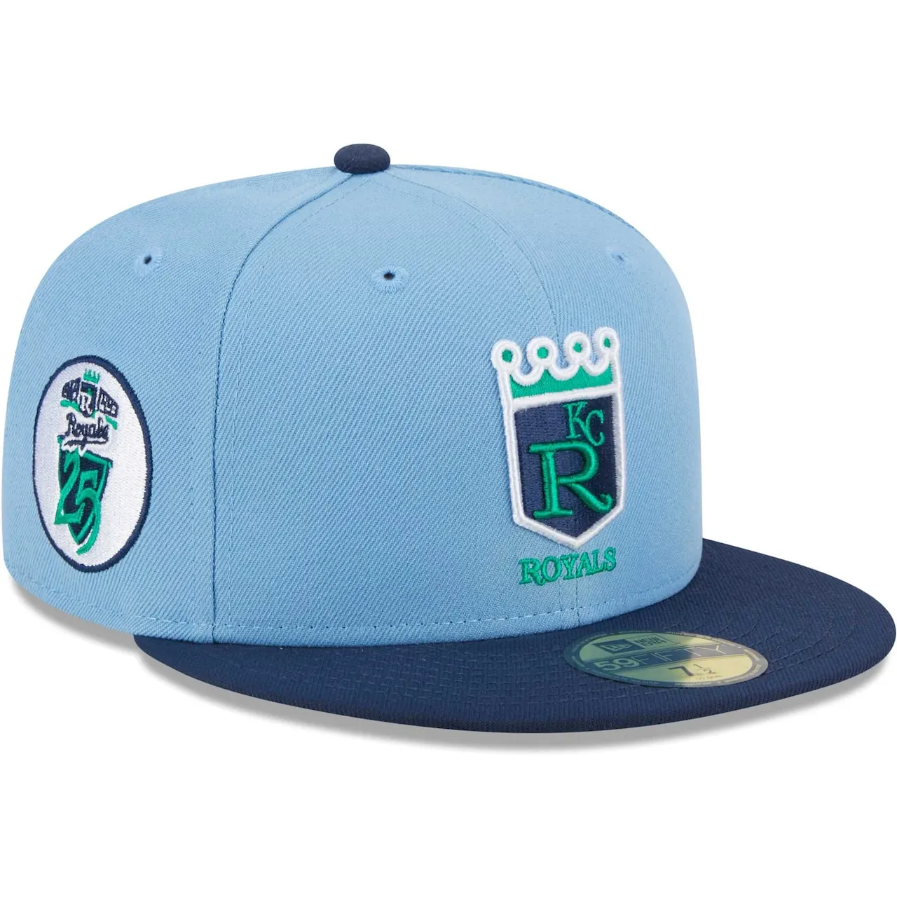 Men's Kansas City Royals New Era Light Blue/Navy Green Undervisor 59FIFTY Fitted Hat 3 Men's Kansas City Royals New Era Light Blue/Navy Green Undervisor 59FIFTY Fitted Hat