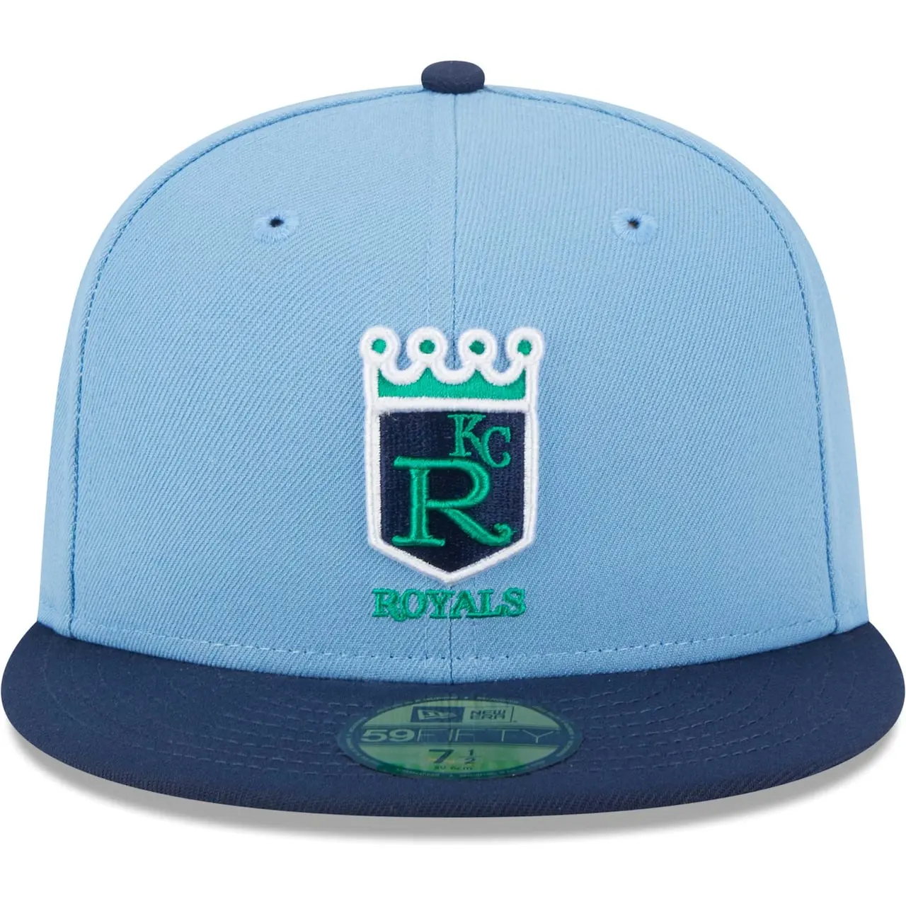 Men's Kansas City Royals New Era Light Blue/Navy Green Undervisor 59FIFTY Fitted Hat 4 Men's Kansas City Royals New Era Light Blue/Navy Green Undervisor 59FIFTY Fitted Hat - Image 2
