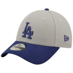 Men's Los Angeles Dodgers New Era Gray/Navy League 9FORTY Adjustable Hat