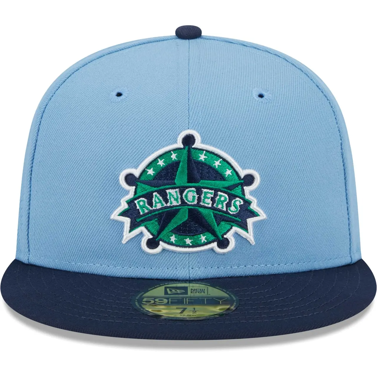 Men's Texas Rangers New Era Light Blue/Navy Green Undervisor 59FIFTY Fitted Hat 4 Men's Texas Rangers New Era Light Blue/Navy Green Undervisor 59FIFTY Fitted Hat - Image 2