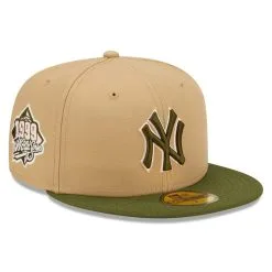 Men's New York Yankees New Era Khaki/Olive Pink Undervisor 59FIFTY Fitted Hat