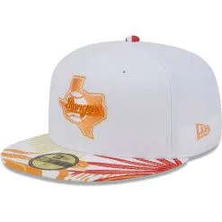 Men's Texas Rangers New Era White/Orange Flamingo 59FIFTY Fitted Hat