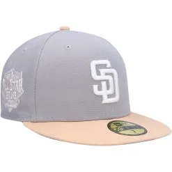 Men's San Diego Padres New Era Gray/Peach 2016 MLB All-Star Game Purple Undervisor 59FIFTY Fitted Hat