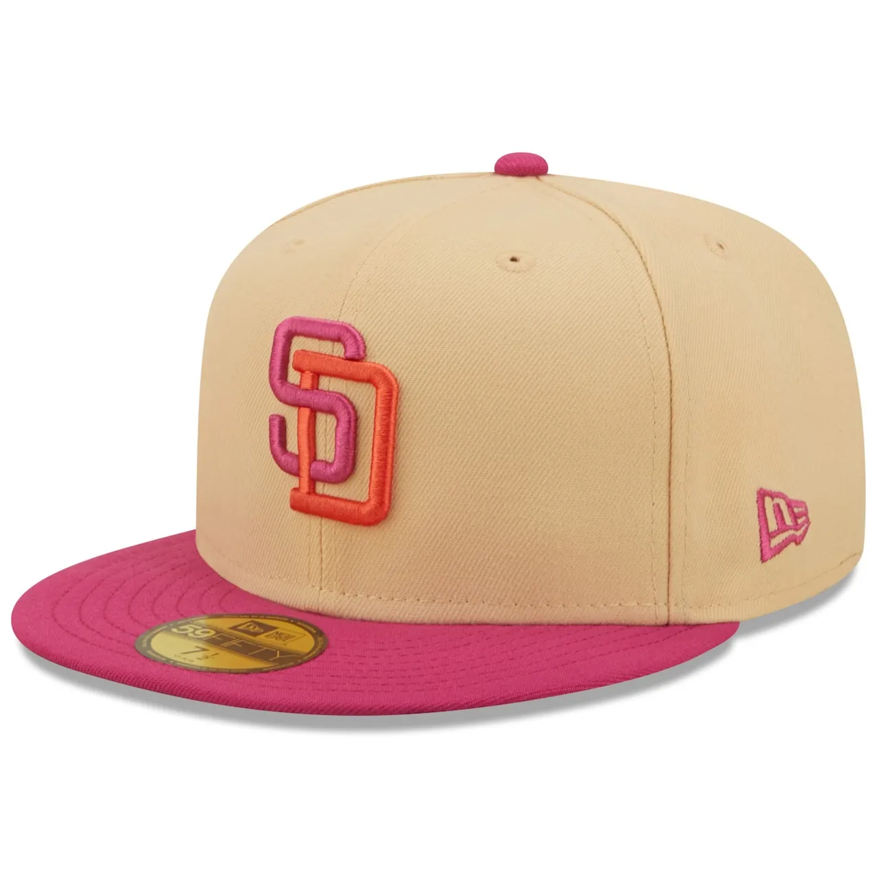 Men's San Diego Padres New Era Orange/Pink 50th Anniversary Mango Passion 59FIFTY Fitted Hat 5 Men's San Diego Padres New Era Orange/Pink 50th Anniversary Mango Passion 59FIFTY Fitted Hat - Image 3
