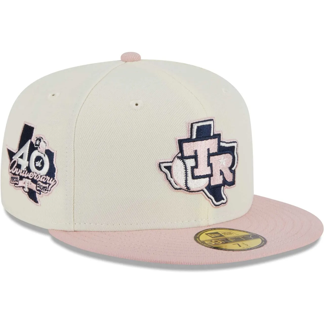 Men's Texas Rangers New Era White/Pink Chrome Rogue 59FIFTY Fitted Hat 3 Men's Texas Rangers New Era White/Pink Chrome Rogue 59FIFTY Fitted Hat