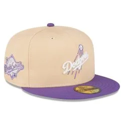 Men's Los Angeles Dodgers New Era Peach/Purple 1988 World Series Side Patch 59FIFTY Fitted Hat