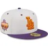 Men's Los Angeles Dodgers New Era White/Purple 40th Anniversary At Dodger Stadium Grape Lolli 59FIFTY Fitted Hat