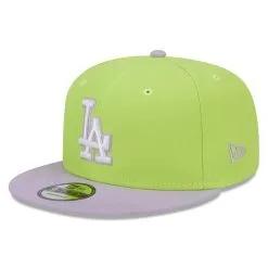 Men's Los Angeles Dodgers New Era Neon Green/Purple Spring Basic Two-Tone 9FIFTY Snapback Hat