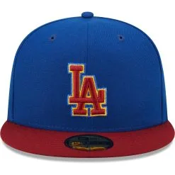 Men's Los Angeles Dodgers New Era Royal/Red Logo Primary Jewel Gold Undervisor 59FIFTY Fitted Hat -San Diego Padres Caps Sales red los angeles dodgers logo primary jewel gold undervisor 59fifty fitted hat pi4858000 altimages ff 4858243 86d6a4bed3a21b660f31alt2 full