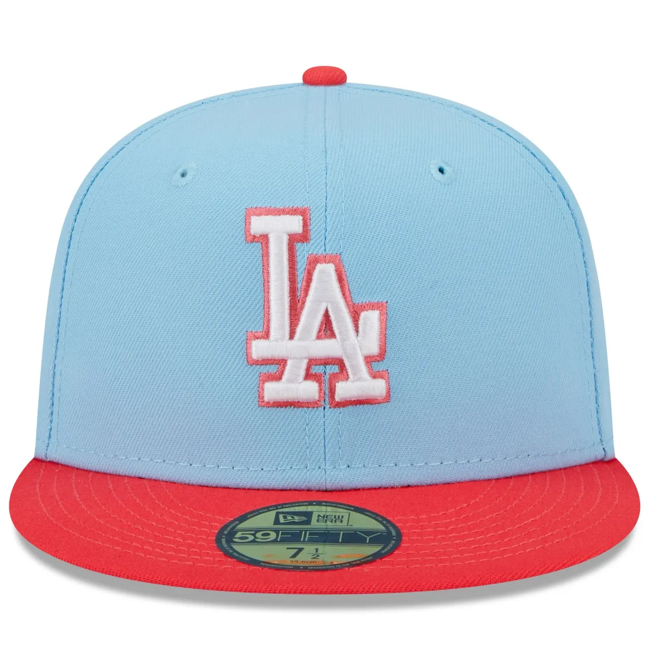 Men's Los Angeles Dodgers New Era Light Blue/Red Spring Color Two-Tone 59FIFTY Fitted Hat 4 Men's Los Angeles Dodgers New Era Light Blue/Red Spring Color Two-Tone 59FIFTY Fitted Hat - Image 2