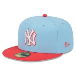 Men's New York Yankees New Era Light Blue/Red Spring Color Two-Tone 59FIFTY Fitted Hat