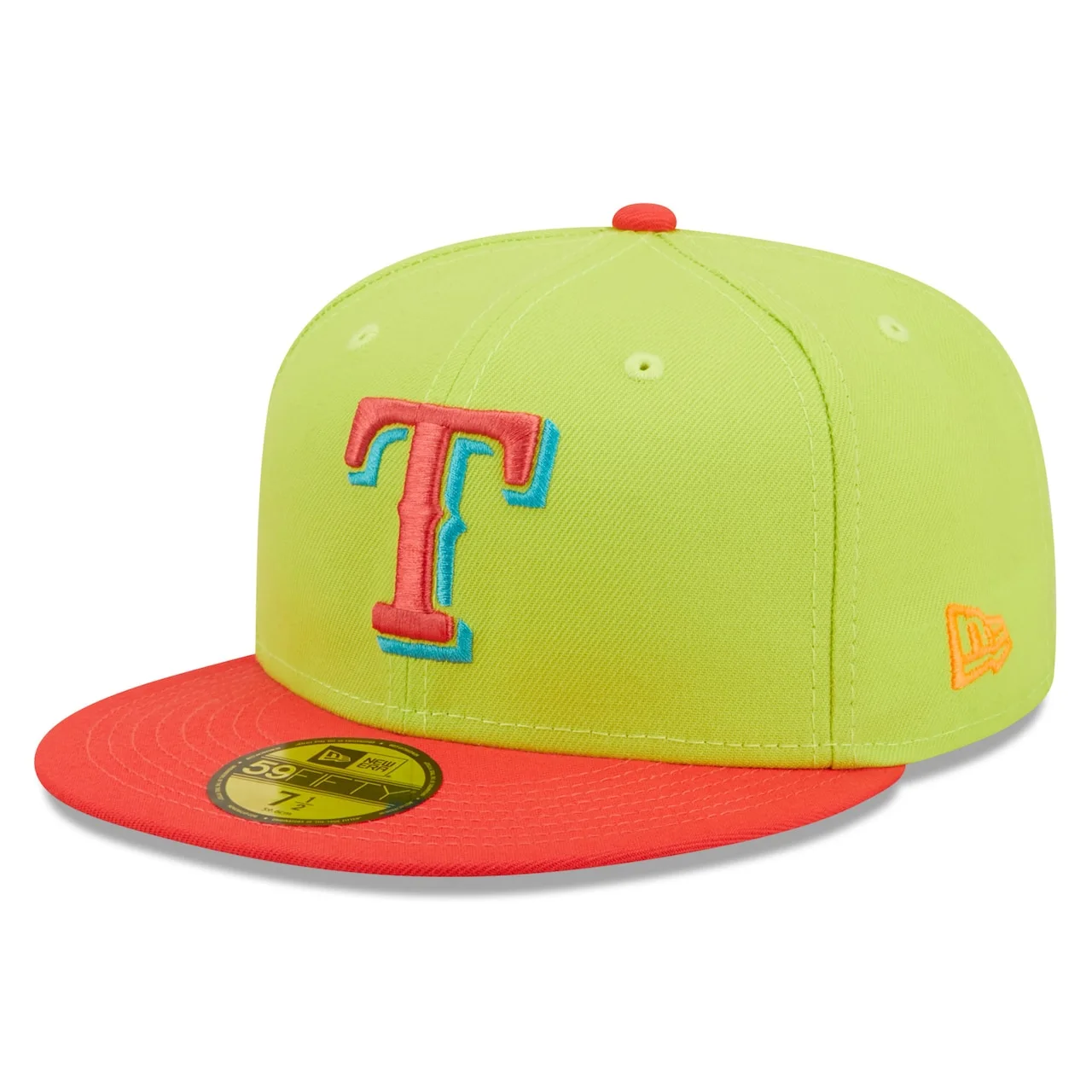 Men's Texas Rangers New Era Green/Red 40th Anniversary Cyber Highlighter 59FIFTY Fitted Hat 5 Men's Texas Rangers New Era Green/Red 40th Anniversary Cyber Highlighter 59FIFTY Fitted Hat - Image 3