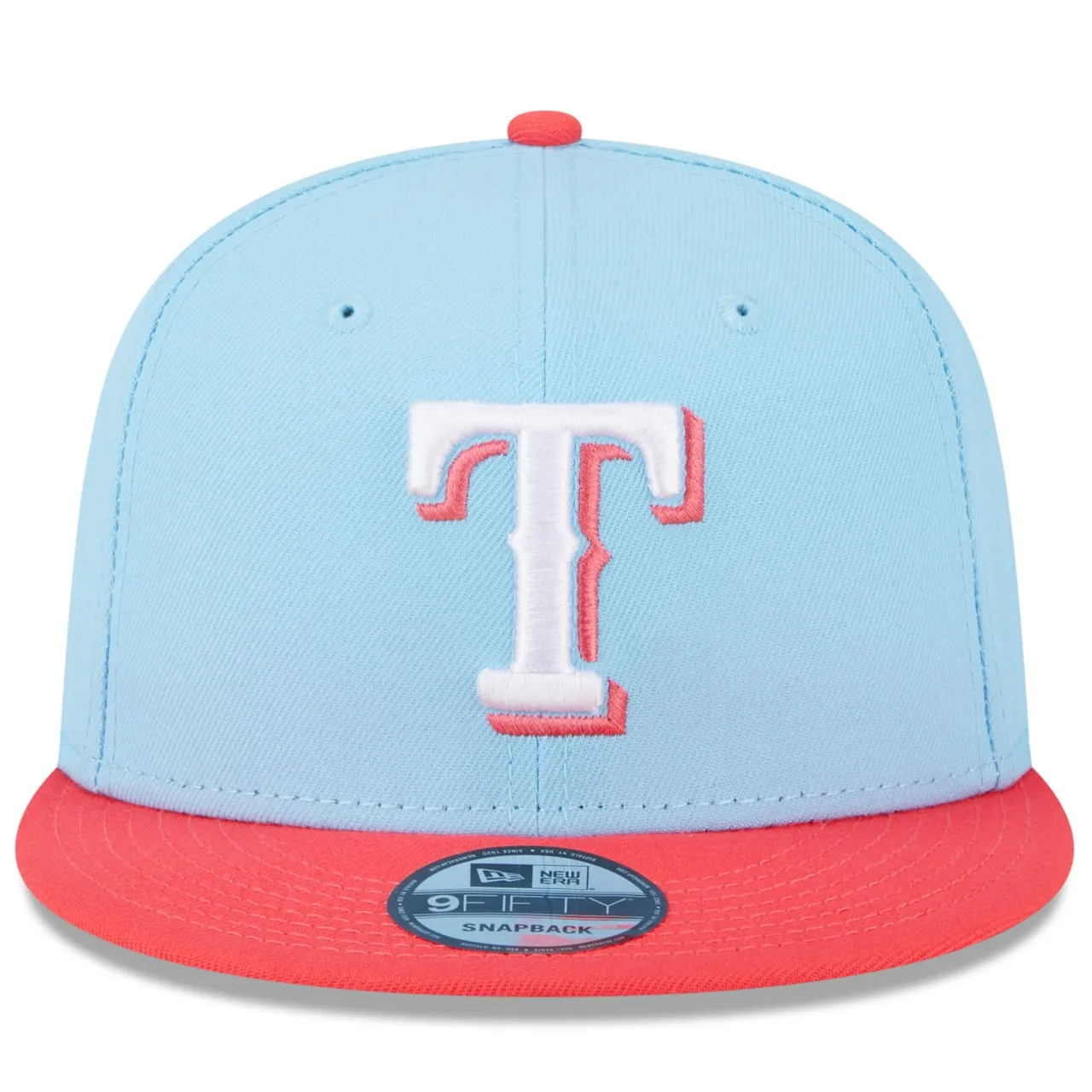 Men's Texas Rangers New Era Light Blue/Red Spring Basic Two-Tone 9FIFTY Snapback Hat 4 Men's Texas Rangers New Era Light Blue/Red Spring Basic Two-Tone 9FIFTY Snapback Hat - Image 2