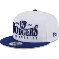 Men's Los Angeles Dodgers New Era White/Royal Crest 9FIFTY Snapback Hat