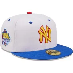 Men's New York Yankees New Era White/Royal 1999 World Series Cherry Lolli 59FIFTY Fitted Hat