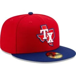 Men's Texas Rangers New Era Red/Royal 2020 Alternate 3 Authentic Collection On Field 59FIFTY Fitted Hat -San Diego Padres Caps Sales royal texas rangers 2020 alternate 3 authentic collection on field 59fifty fitted hat pi3757000 altimages ff 3757330 7b02ded99cbedd2173f6alt3 full