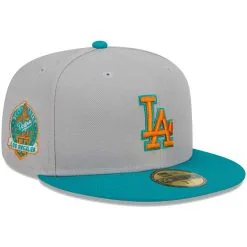 Men's Los Angeles Dodgers New Era Gray/Teal 59FIFTY Fitted Hat
