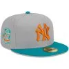 Men's New York Yankees New Era Gray/Teal 59FIFTY Fitted Hat