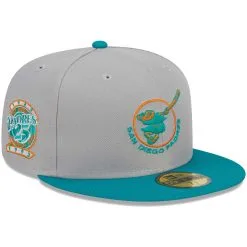 Men's San Diego Padres New Era Gray/Teal 59FIFTY Fitted Hat