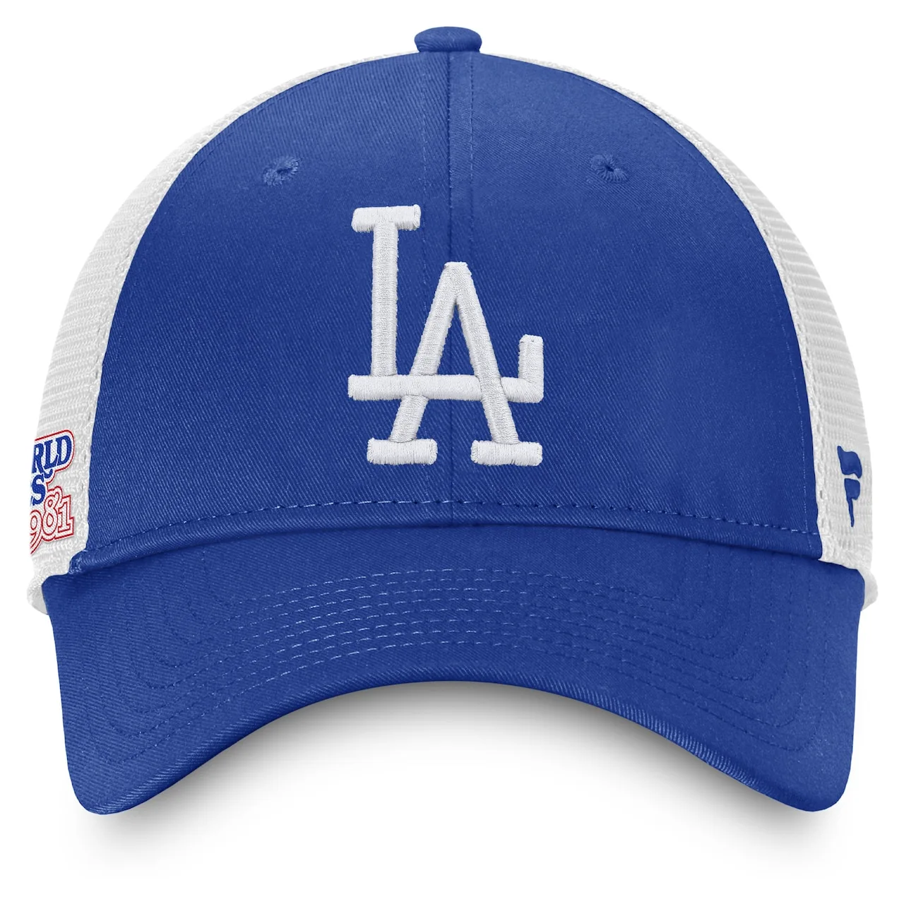 Men's Los Angeles Dodgers Fanatics Branded Royal/White 1981 World Series Patch Team Trucker Snapback Hat 4 Men's Los Angeles Dodgers Fanatics Branded Royal/White 1981 World Series Patch Team Trucker Snapback Hat - Image 2