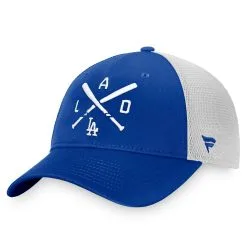 Men's Los Angeles Dodgers Fanatics Branded Royal/White Iconic Cross Bat Trucker Snapback Hat