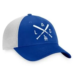 Men's Los Angeles Dodgers Fanatics Branded Royal/White Iconic Cross Bat Trucker Snapback Hat -San Diego Padres Caps Sales white los angeles dodgers iconic cross bat trucker snapback hat pi4367000 altimages ff 4367039 e255780ec9ab88262079alt3 full