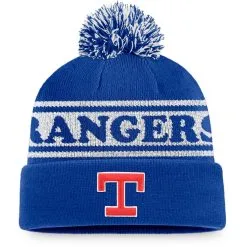 Men's Texas Rangers Fanatics Branded Royal/White Sport Resort Cuffed Knit Hat With Pom