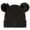 Women's Los Angeles Dodgers New Era Black Space Bun Cuffed Knit Hat With Double Pom -San Diego Padres Caps Sales womens new era black los angeles dodgers space bun cuffed knit hat with double pom pi4383000 ff 4383044 0fcc1966d3a158d9afe1 full
